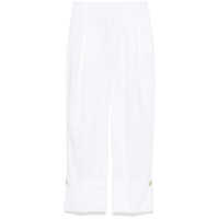 Pantaloni casual Darkpark White Cotton-Blend Trousers Femei