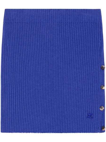 Fuste casual COURRGES Cotton and wool pencil skirt Blue Femei (BM 17587764) 1