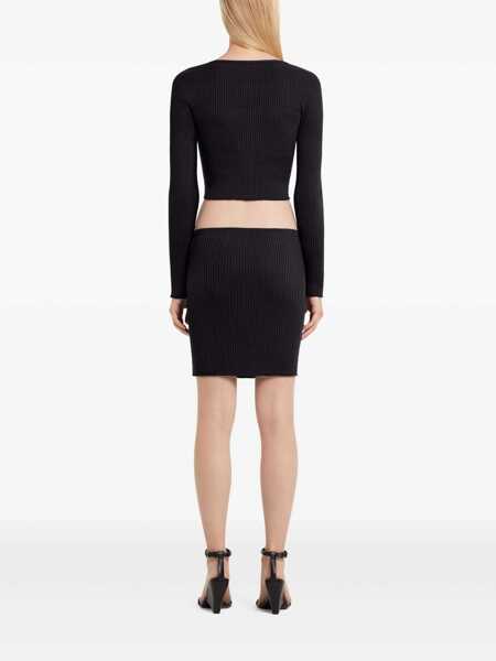 Fuste casual COURRGES Cotton and merino wool miniskirt Black Femei (BM 17587776) 4