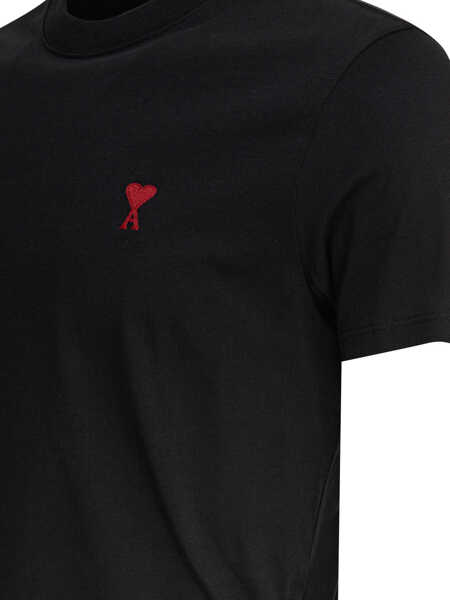 Tricouri AMI Paris T-shirts Black Barbati (BM 17588256) 4