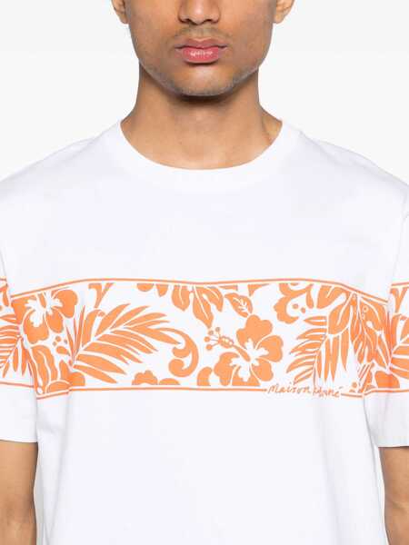 Tricouri MAISON KITSUN Cotton crewneck t-shirt White Barbati (BM 17588394) 5