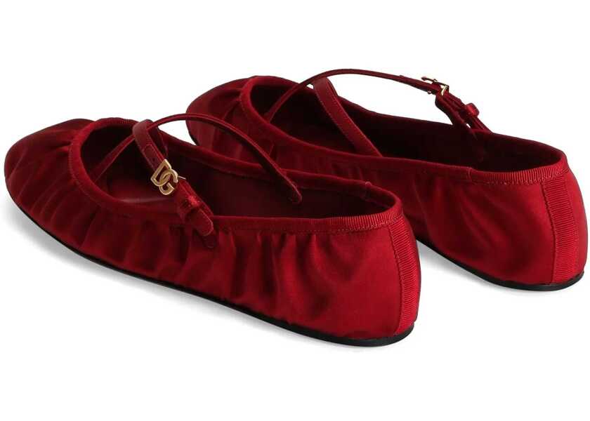 Balerini Dolce & Gabbana Satin Ballerina RED Femei (BM 17589142) 3