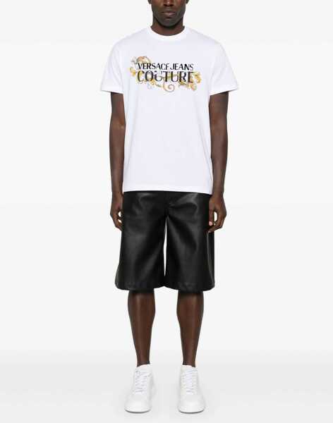 Tricouri Versace Jeans Couture Baroque Outline Logo T-Shirt WHITE Barbati (BM 17589178) 2