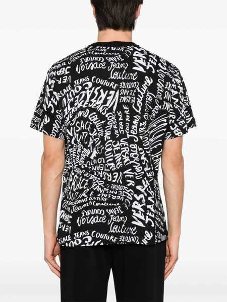Tricouri Versace Jeans Couture Logomania Print T-Shirt BLACK Barbati (BM 17589199) 3