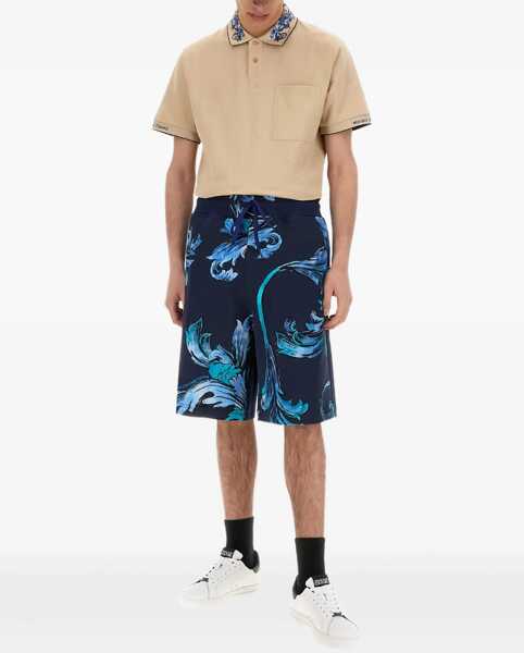 Tricouri Polo Versace Jeans Couture Polo Shirt With Baroque Outline Collar BEIGE Barbati (BM 17589292) 2