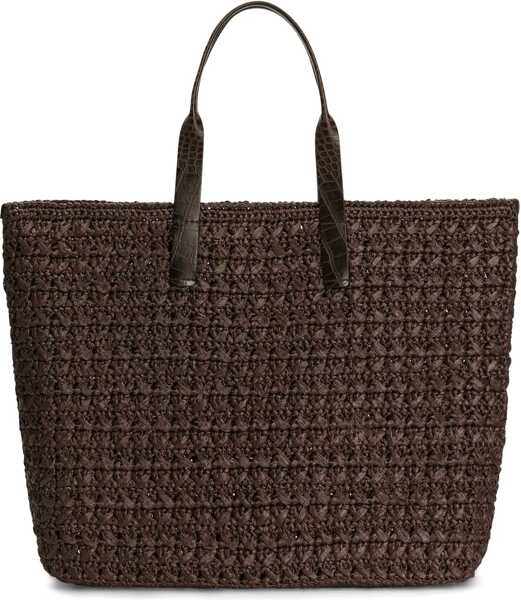 Genti de mana Dolce & Gabbana Woven Mesh Shopping Bag BROWN Barbati (BM 17589331) 2