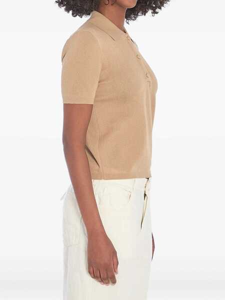 Tricouri Polo Moncler Polo Shirt With Embroidered Logo BEIGE Femei (BM 17589520) 2