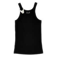 Tricouri Pinko 'Clay' Black Cotton Blended Sleeveless T-Shirt Femei