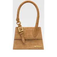 Genti de mana Jacquemus 'The Medium Chiquito With Buckle' Camel Brown Handle Bag Femei