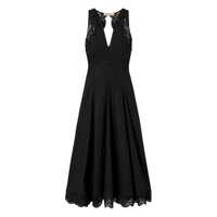 Rochii Twinset Black Cotton Blended Midi Dress Femei