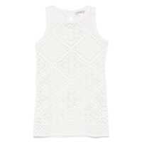 Rochii Twinset White Cotton Embroidered Mini Dress Femei
