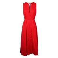 Rochii Twinset Red Coton Midi Dress Femei