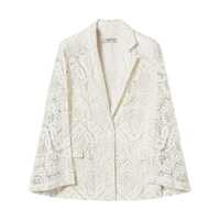 Sacouri Twinset Cream Viscose Blazer Femei