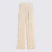 Pantaloni casual Twinset Cream Viscose Pants Femei