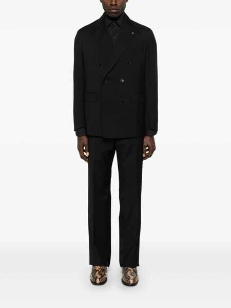 Costume Tagliatore Tagliatore Black Double-Breasted Virgin Wool Suit Black Barbati (BM 17592630) 2