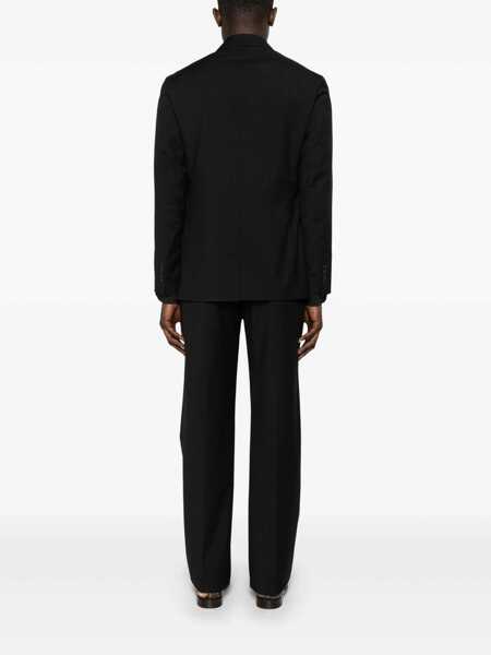 Costume Tagliatore Tagliatore Black Double-Breasted Virgin Wool Suit Black Barbati (BM 17592630) 3