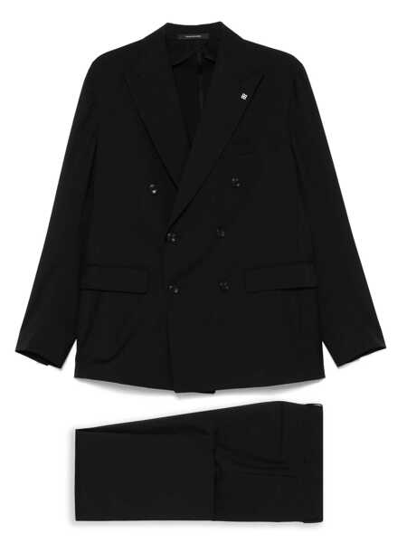 Costume Tagliatore Tagliatore Black Double-Breasted Virgin Wool Suit Black Barbati (BM 17592630) 1