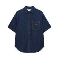 Camasi Msgm Navy Blue Cotton Shirt Femei