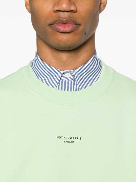Pulovere DRLE DE MONSIEUR Drle De Monsieur Le Sweatshirt Slogan Classique Clothing LIGHT GREEN Barbati (BM 17597178) 5
