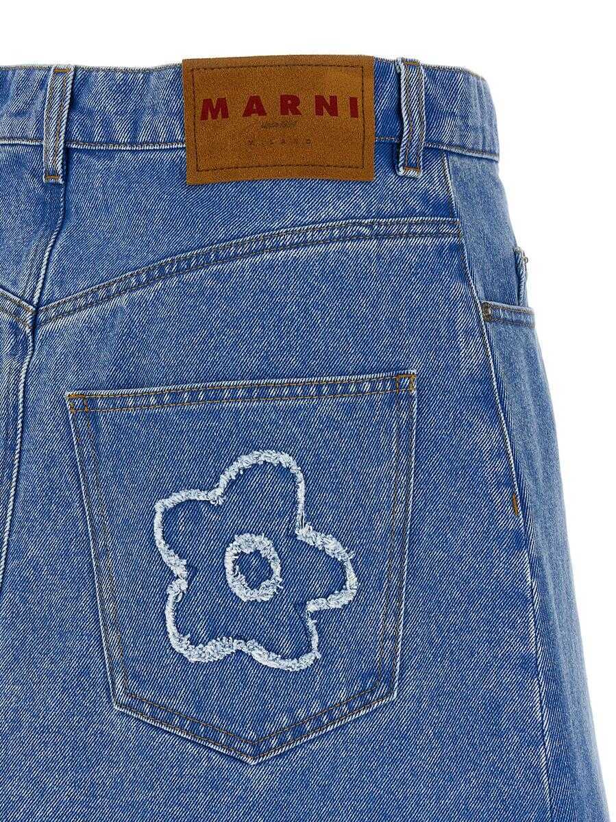 Fuste Marni Marni Patch Skirt BLUE Femei (BM 17597202) 4