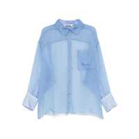 Camasi Darkpark Cornflower Blue Silk Semi-Transparent Shirt Femei