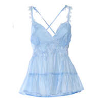 Topuri Light blue top with laces Femei