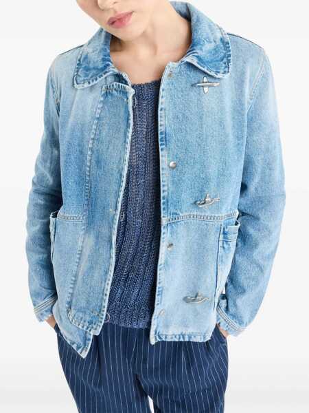 Paltoane Fay MINI 3 GANCI DENIM COAT Light Blue Femei (BM 17601015) 2