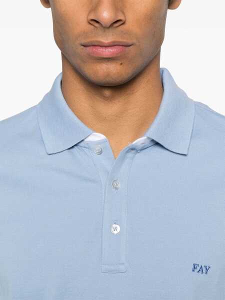 Tricouri Polo Fay PIQUET POLO Light Blue Barbati (BM 17601021) 4