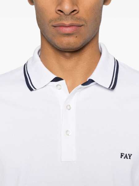 Tricouri Polo Fay DB COLLAR PIQUET POLO White Barbati (BM 17601039) 4