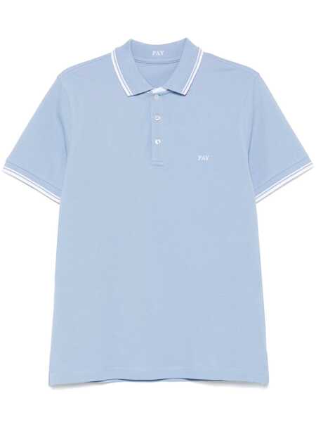Tricouri Polo Fay DB COLLAR PIQUET POLO Light Blue Barbati (BM 17601042) 1