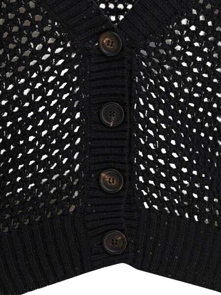 Cardigane Brunello Cucinelli Cotton cardigan Black Femei (BM 17601210) 4