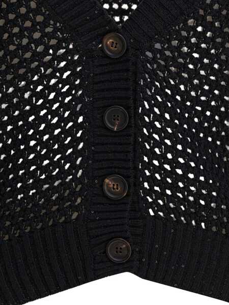 Cardigane Brunello Cucinelli Cotton cardigan Black Femei (BM 17601210) 5