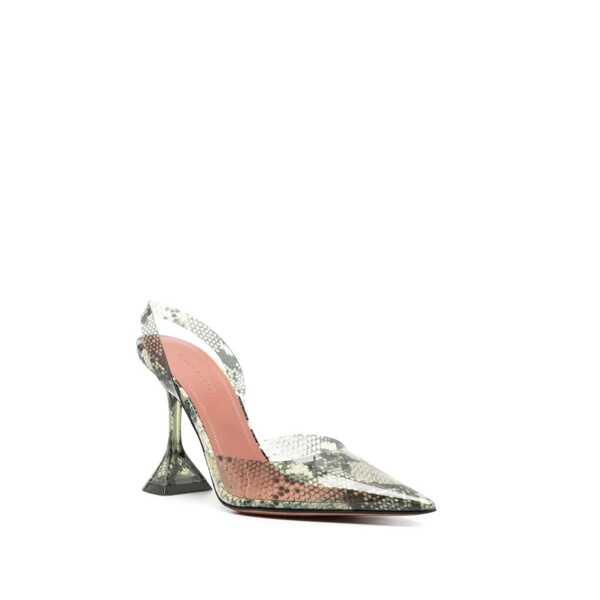 Pantofi cu toc AMINA MUADDI Amina Muaddi Holli Glass 95mm Snakeskin-effect Pumps Green Femei (BM 17601219) 2