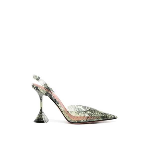 Pantofi cu toc AMINA MUADDI Amina Muaddi Holli Glass 95mm Snakeskin-effect Pumps Green Femei (BM 17601219) 3