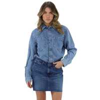 Fuste scurte 7 FOR ALL MANKIND SKIRT 7U014U03 MID BLUE Femei