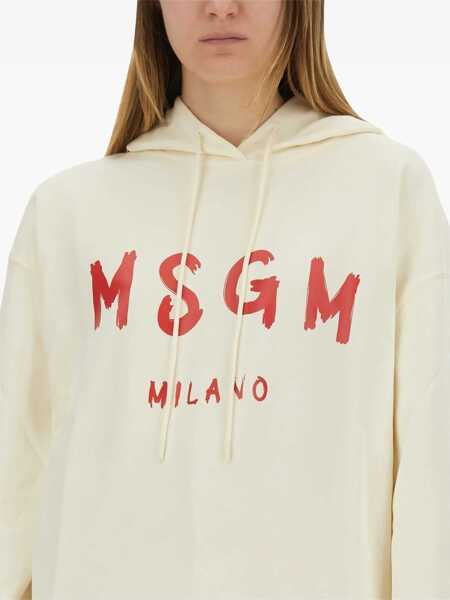 Bluze de trening MSGM Sweatshirt With Brushed Logo IVORY Femei (BM 17601487) 3