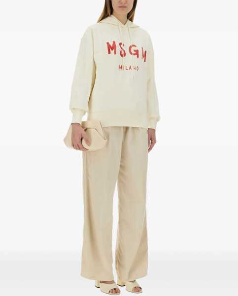 Bluze de trening MSGM Sweatshirt With Brushed Logo IVORY Femei (BM 17601487) 1