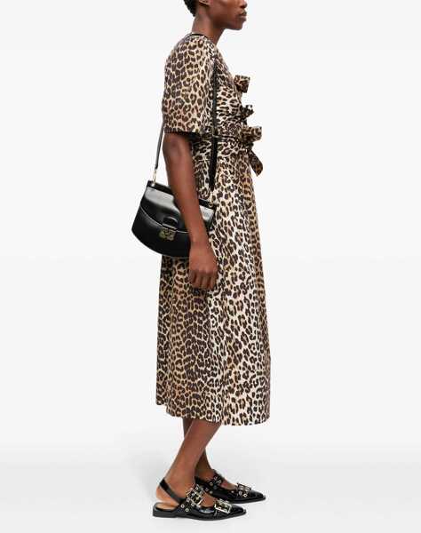 Rochii casual Ganni Leopard Print Midi Dress ANIMALIER Femei (BM 17601517) 3