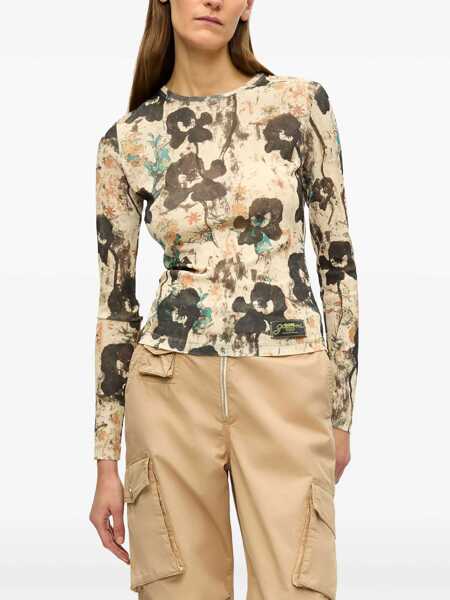 Pantaloni casual Ganni Cotton Twill Cargo Pants BEIGE Femei (BM 17601529) 3