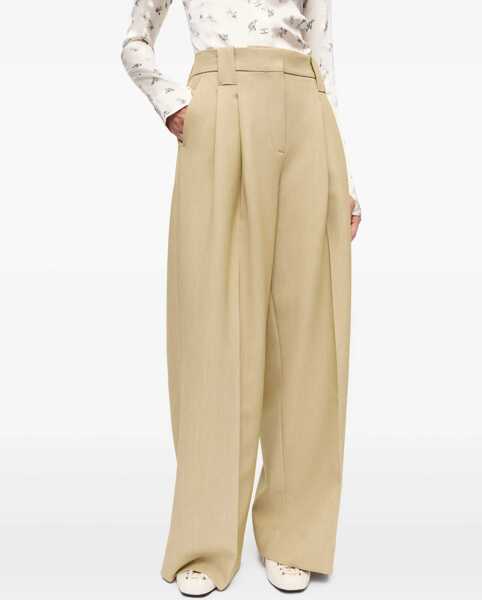 Pantaloni casual Ganni Twill Suit Pants BEIGE Femei (BM 17601556) 3