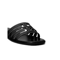 Balerini Tory Burch Dama - Balerini Tory Burch Ines Cage Black Sandals With Double T Motif In Leather Woman Black Femei (BM 17602386) - B-mall.ro