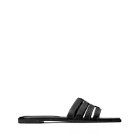 Balerini 'Ines Cage' Black Sandals With Double T Motif In Leather Woman Femei