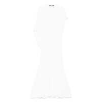 Rochii White Long Dress With Round Neck And Maxi Cut-Out On The Rear In Viscose Blend Woman Femei