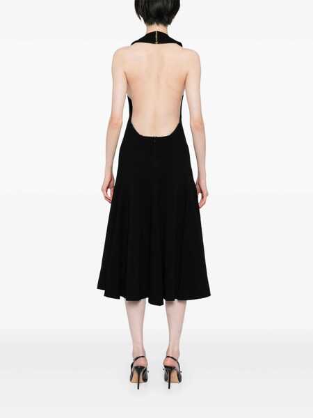 Rochii JACQUEMUS La Robe Favola Black Long Dress With High American Neckline And Flared Design In Tech Fabric Woman Black Femei (BM 17602692) 4
