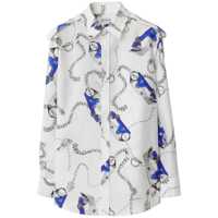 Camasi Burberry Printed Silk Shirt Femei