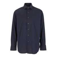 Camasi Blue Shirt With Classic Collar In Cotton Blend Stretch  Man Barbati