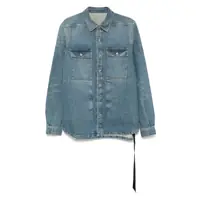 Camasi Blue Shirt With Classic Collar And Applied Chest Pockets In Denim Man Barbati