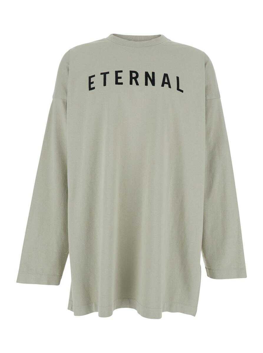 Tricouri FEAR OF GOD Grey T-Shirt With Eternal Print On The Front And Logo Patch On The Back In Cotton Man GREY Barbati (BM 17604753) 1