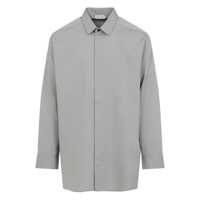 Camasi Grey Shirt With Classic Collar And Logo Patch On The Rear In Cotton And Wool Blend Man Barbati