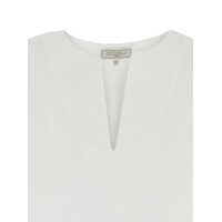 Topuri ANTONELLI Dama - Bluze ANTONELLI White Blouse With V-Neck On The Front In Cotton Blend Woman WHITE Femei (BM 17605719) - B-mall.ro